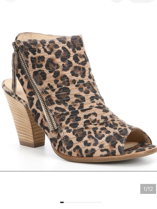 Paul Green Shoes - Paul Green Leopard Print Leather Open Toe Ankle Booties Zip Heels Sz 4UK 6.5 US
